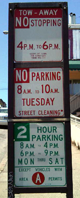 San Francisco parking sign