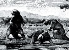 Dinosaurs in tar pit