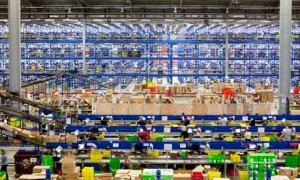 Amazon fulfillment center shown on Shmula
