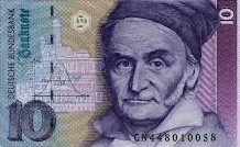 Gauss with bell shape banknote