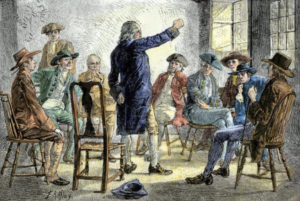 meeting-of-colonists-protesting-british-treatment-before-the-american-revolution